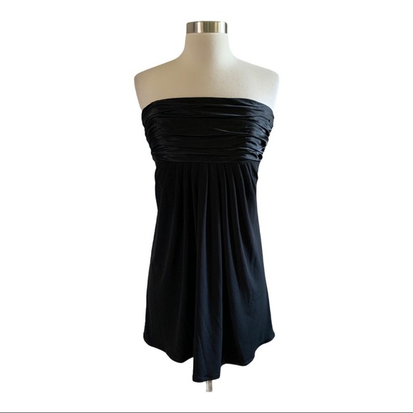 Davids Bridal Satin Jersey Empire Waist Mini Dress - Picture 1 of 12